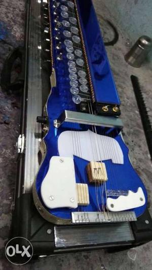 Blue And White String Instrument
