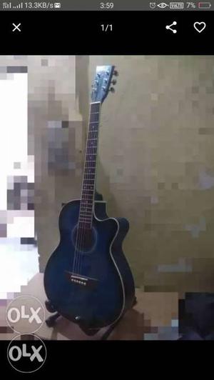 Blue Burst Acoustic Guitar with stand and cover