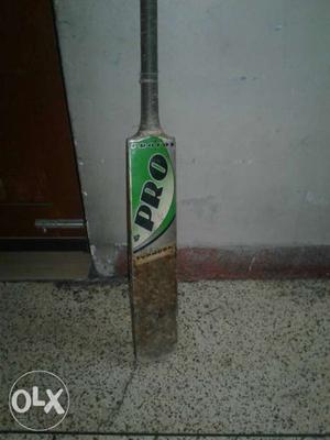 Brown And Green Pro Cricket Bat