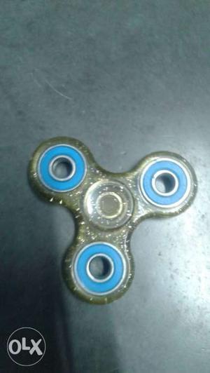 Gray And Teal 3-blade Fidget Spinner