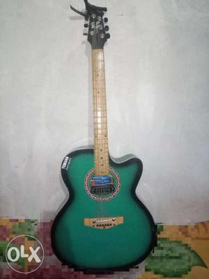 Green Burst Venetian Cutaway Acoustic Guitar