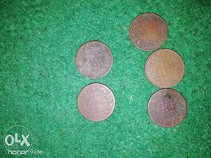 Old coins. 1 pese of  and 1 anna coins