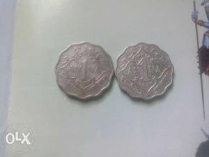 One anna george 5 & george 6,50 red per coin