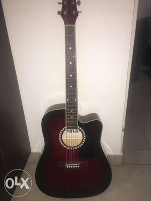 Red And Black Single-cut rocks Acoustic Guitar