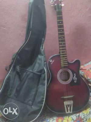 Redburst Cutaway Acoustic Guitar With Gig Bag