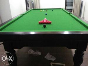 Snooker tables ready to play