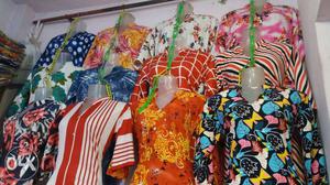 Stretchable jacquard fabric free size kurti lot