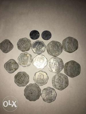 10 And 20 Indian Paise Coin Lot