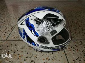 Black, White, And Blue Bicycle Helmet