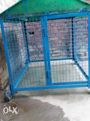 Blue And Green Metal Pet Cage