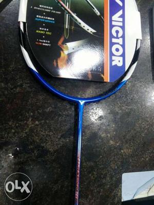 Blue And White Victor Badminton Racket