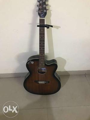Brown And Black Single Cutaway Acoustic Guitar