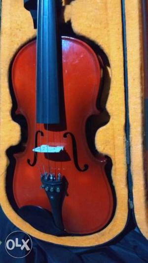 Brown Violin With Case