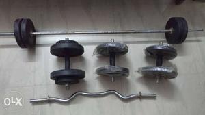 Dumbells total weight 25kg with extra rods for