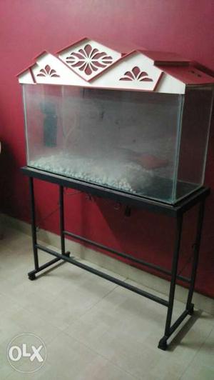Fish aquarium with filter and stand