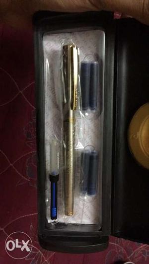 Gold-colored Pen With Case