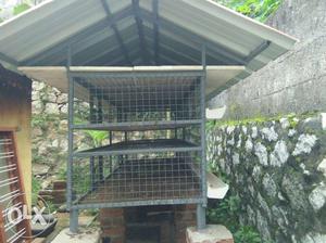 Gray Metal Wire Breeding Cage