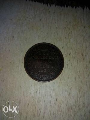 One quarter Anna Indian  original coins