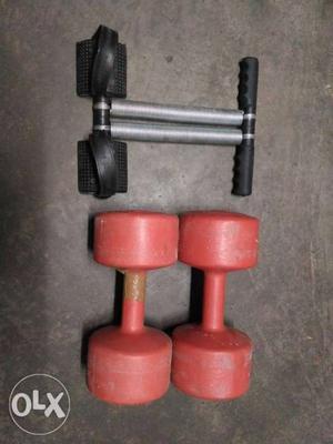 Pair Of Red Dumbbells