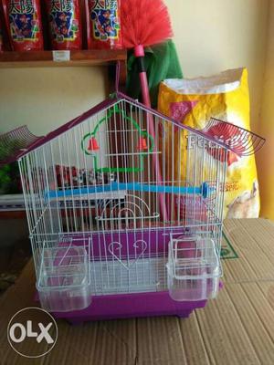 Purple And White Pet Cage