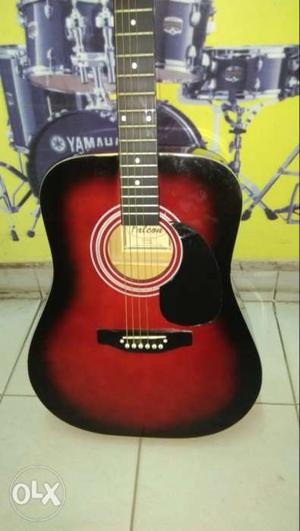 Red black guitar jumbo full size with vah and
