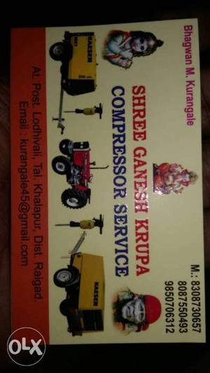 Shree Ganesh Krupa Compressor Service Card