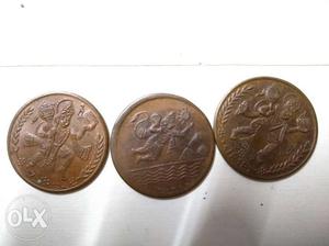 This is half Anna  century coin set of 3(you