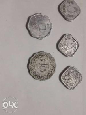 Three 5 paise coin and two 10 paise coin price