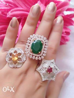 AD stone jewellery rings adjustable
