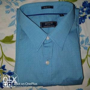 ARROW NEW YORK cotton blue short sleeves formal