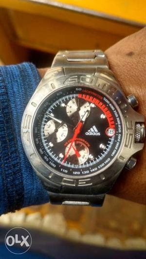 Adidas tachymeter chronograph watch in all steel