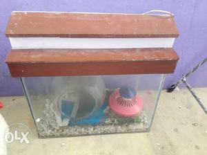 Brown And White Framed Fish Tank