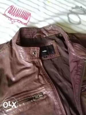 Celio Real Leather brown Jacket