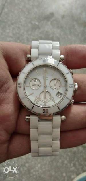 Gc white acrylic watch