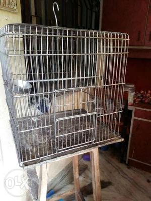 Gray And Black Collapsible Cage