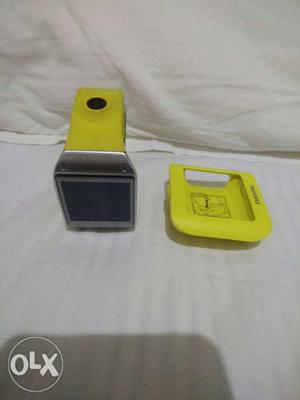 Gray And Yellow Digital Watch