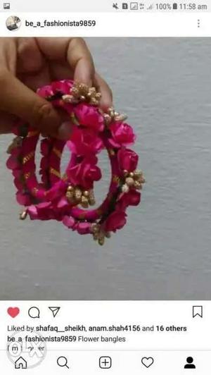 Hand made flower bangles. they r new i have my