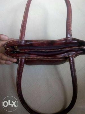 Leather hand bag 2 compartment one bag nice colour