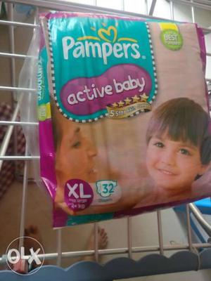 Pampers Active Baby XL 32 peice MRP 750 selling