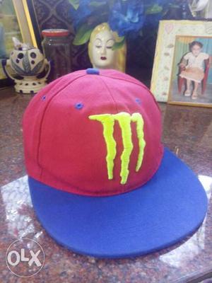 Red And Yellow Monster Fitted Cap