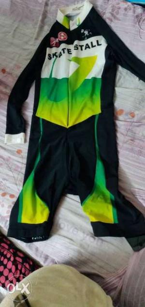 Skin suits, swimming suits, cycling suits wit