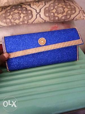 Women's Blue Leather Wallet