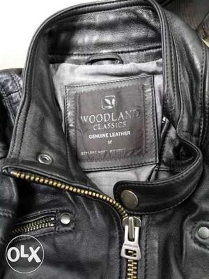 Woodland Biker Leather jacket. Its size M