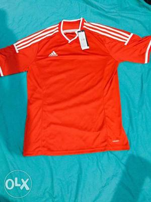 Adidas originals adizero Red And White Adidas V-neck T-shirt