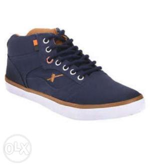 Blue And Brown High-top Shoe