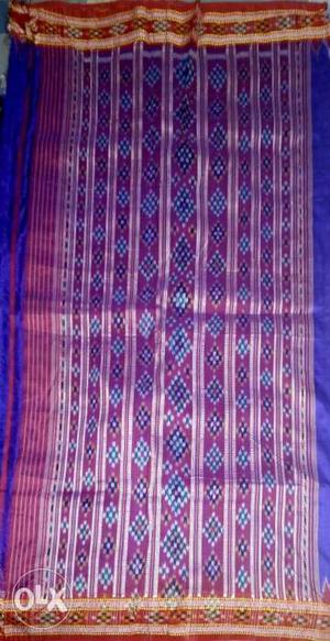 Blue, Purple, And White Tribal-print Textile