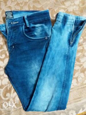 Blue rugged type jeans for waist size  used