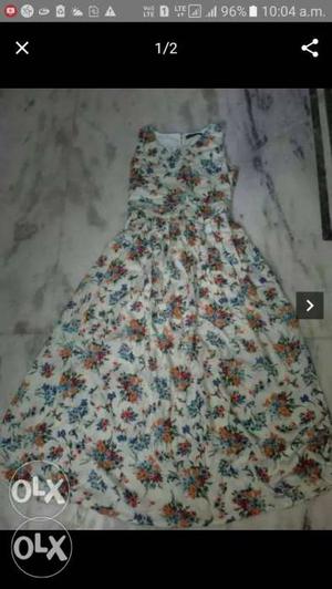Brand new white floral gown full length