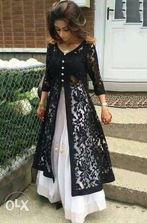 Latest black n white anarkali for you