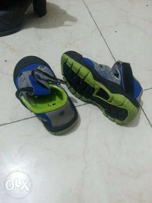 New Pair Of Green-black-and-blue Shoes, 2-3 years kid